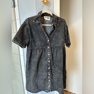 Black Buttoned Mini Dress